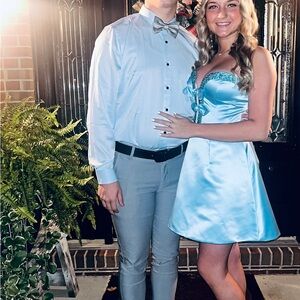 Light Blue Satin Dress